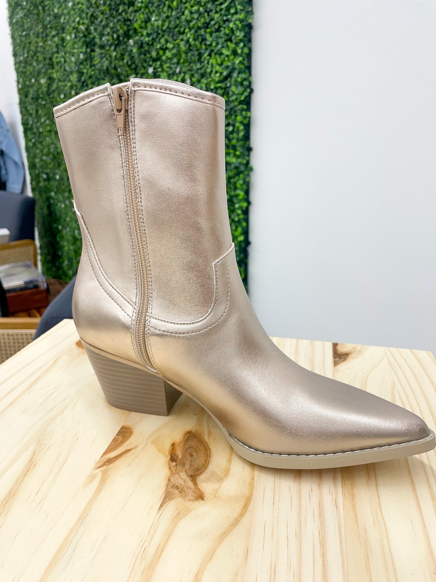 The Rowan Champagne Fringe Cowboy Booties 6.5, 7.5, 8