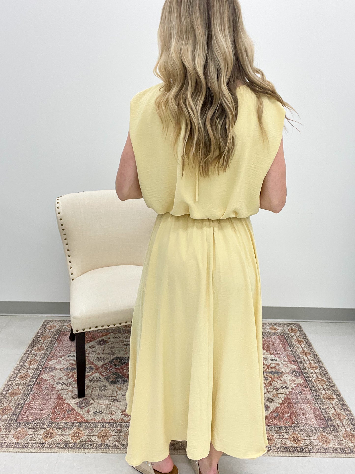 Double Take Sleeveless Top And Pleated Skirt Set Light Yellow