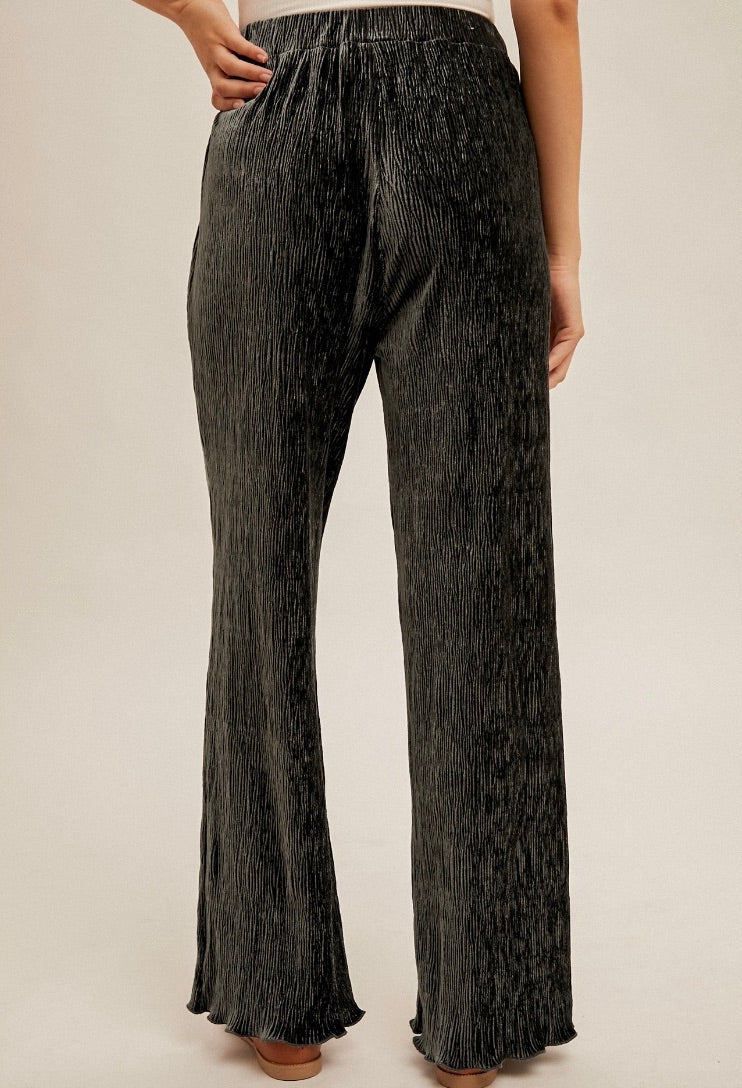 Seasons Bring Crinkle Velvet Pants Winter Spruce Large