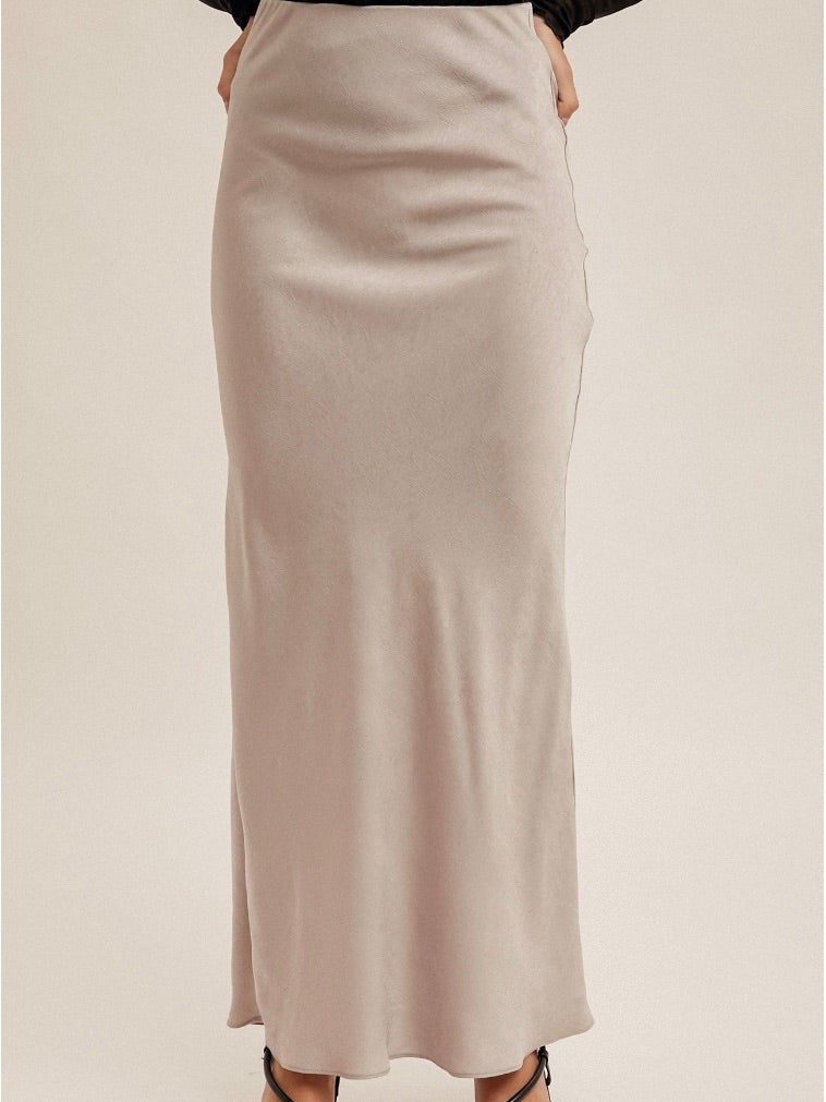Sunday Best Crinkle Maxi Skirt Dove Gray Small