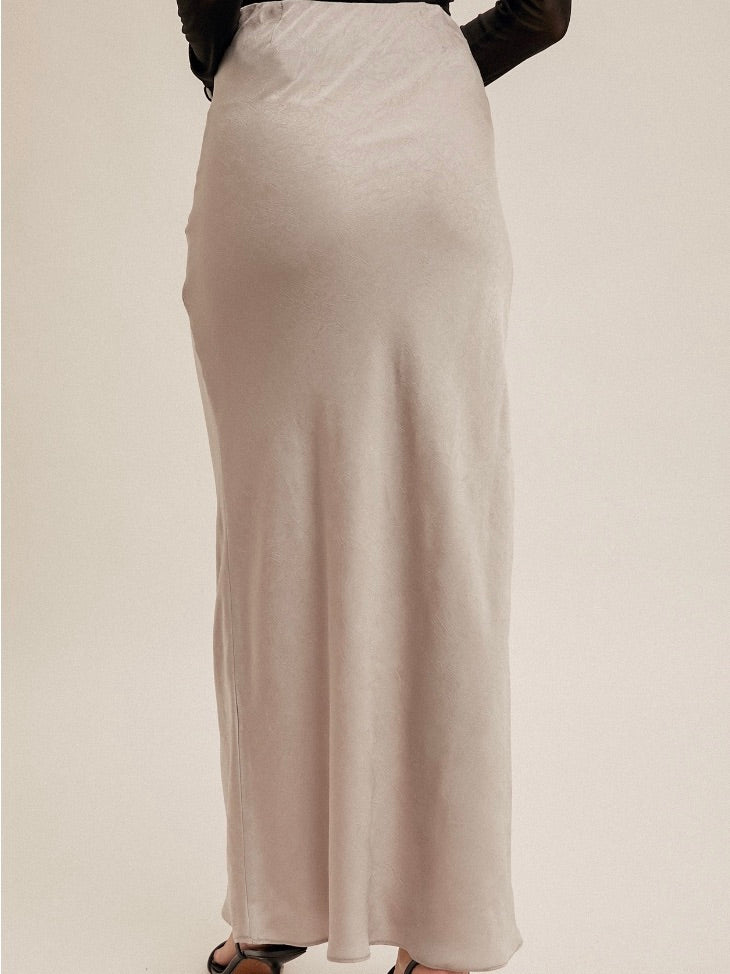 Sunday Best Crinkle Maxi Skirt Dove Gray Small