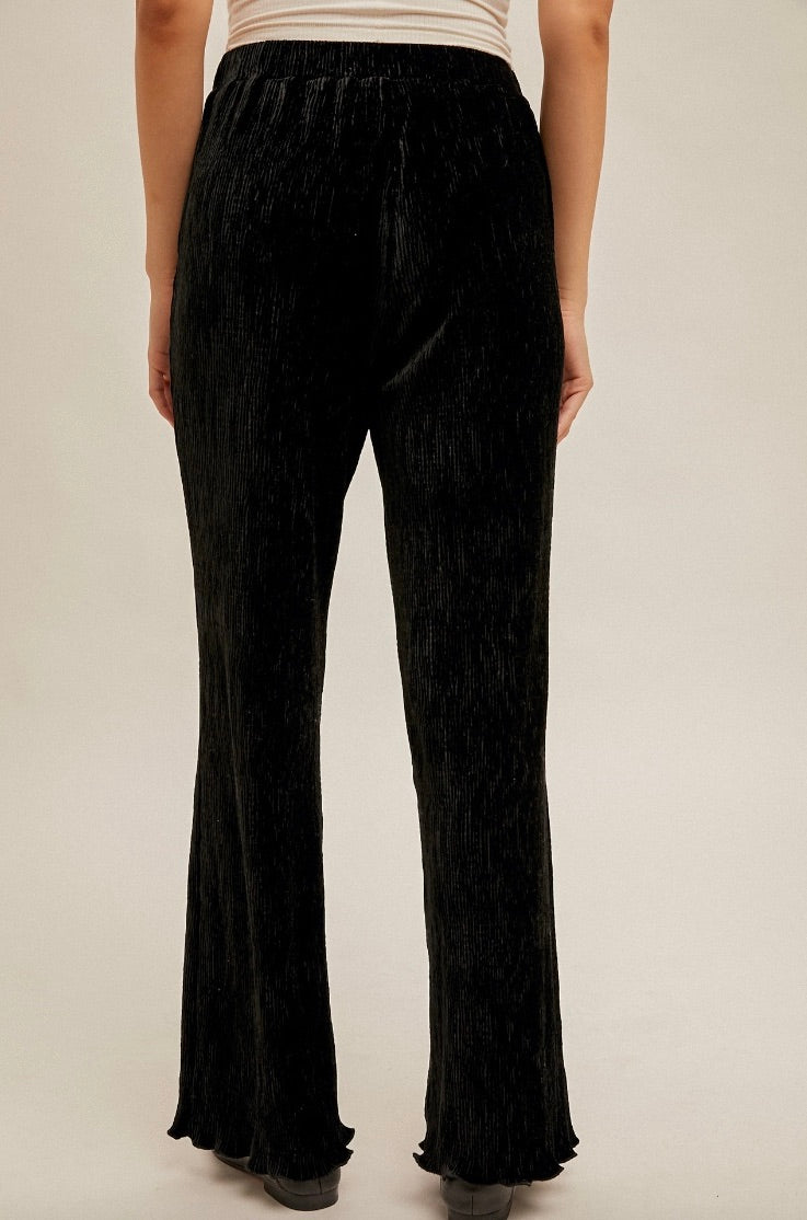 Seasons Bring Crinkle Velvet Pants Black Large
