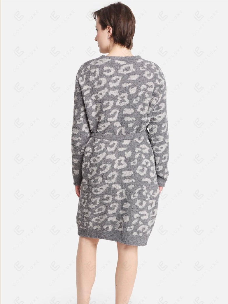 ComfyLuxe Leopard Print Mid-Length Robe - 4 Colors