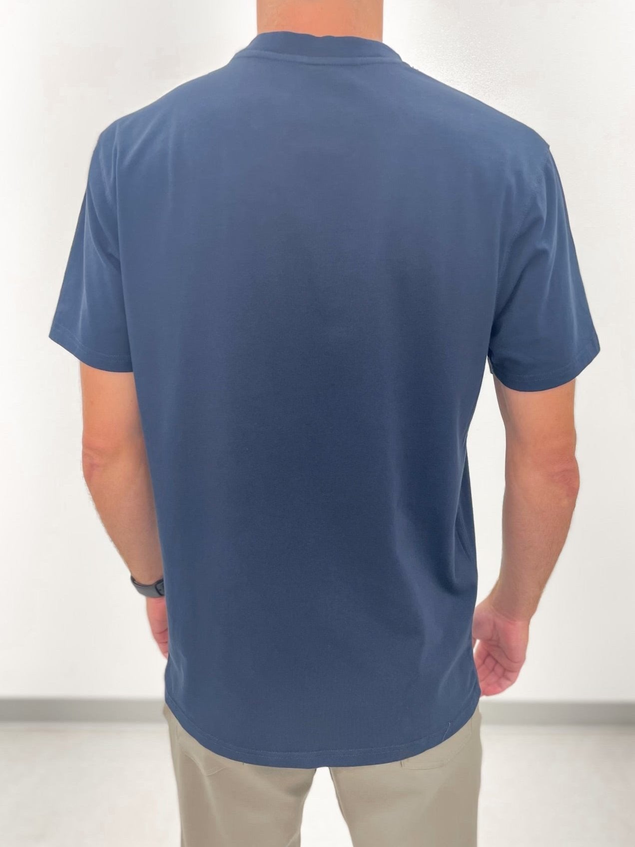 Navy Pima Cotton Blend Tee