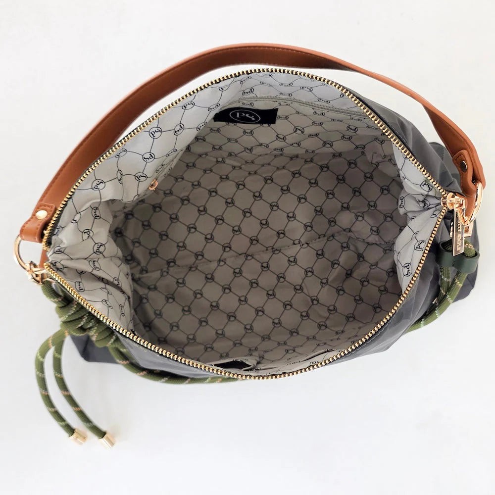 The Nikki Nylon Slouchy Shoulder Bag Black