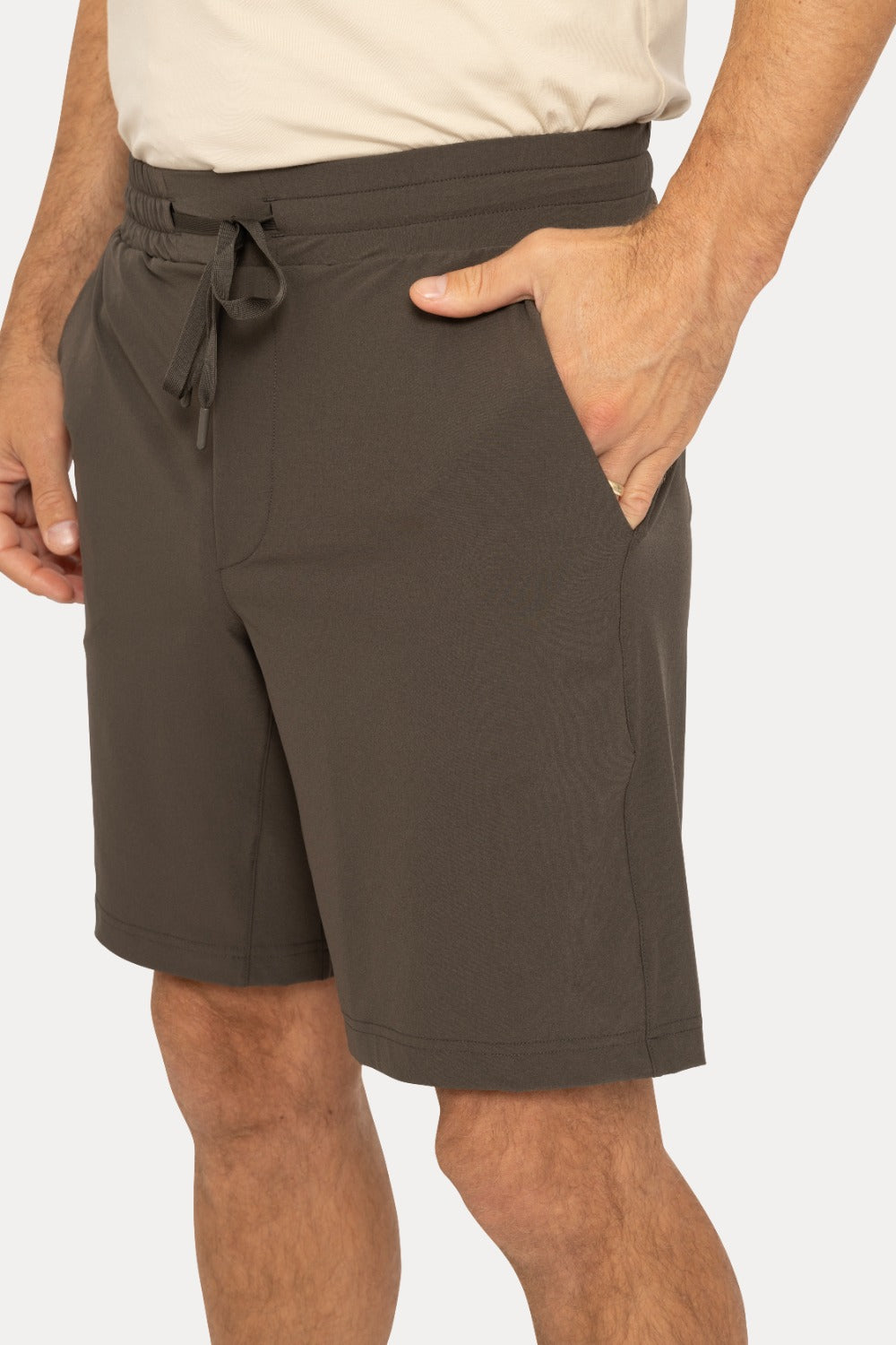 Men's Active Drawstring Shorts With Pockets Black Olive