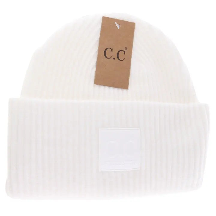 C.C Ribbed Cuff Beanie Ivory