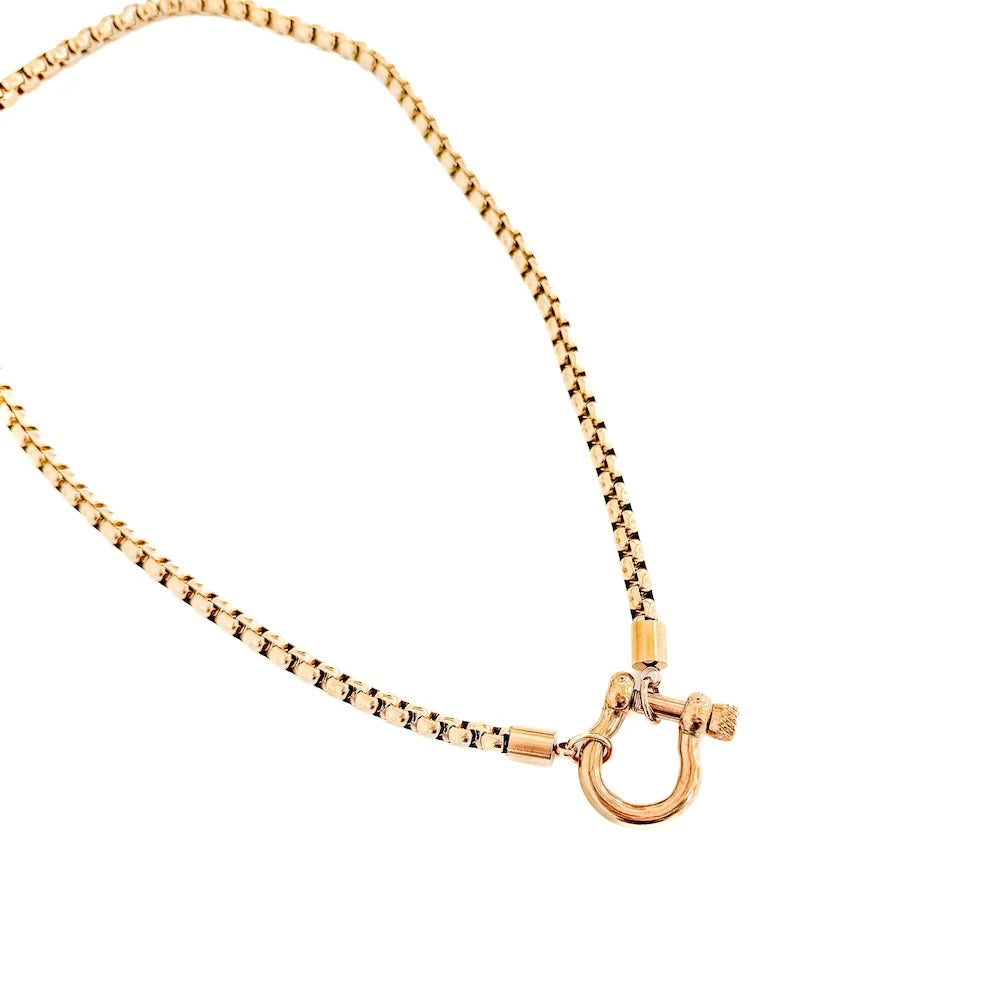 Lucky Me Horseshoe Waterproof Toggle Necklace Gold