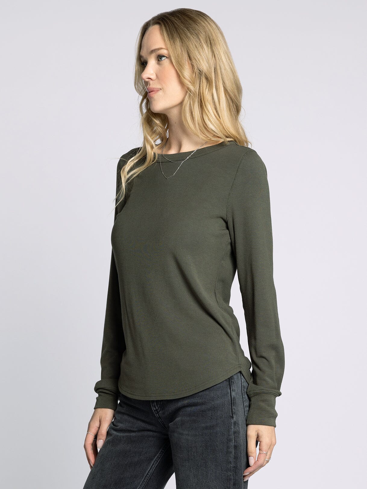 The Stacy Ribbed Top Eucalyptus