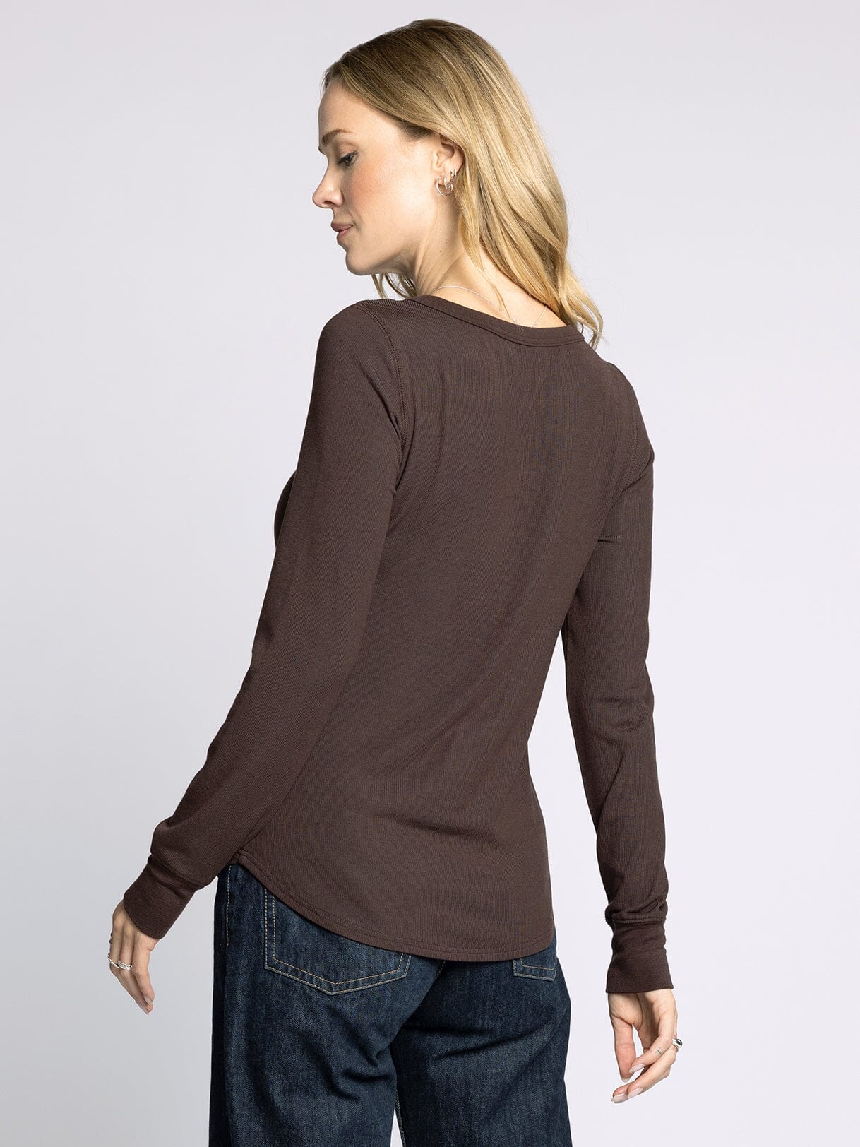 The Stacy Ribbed Top Coffee Bean