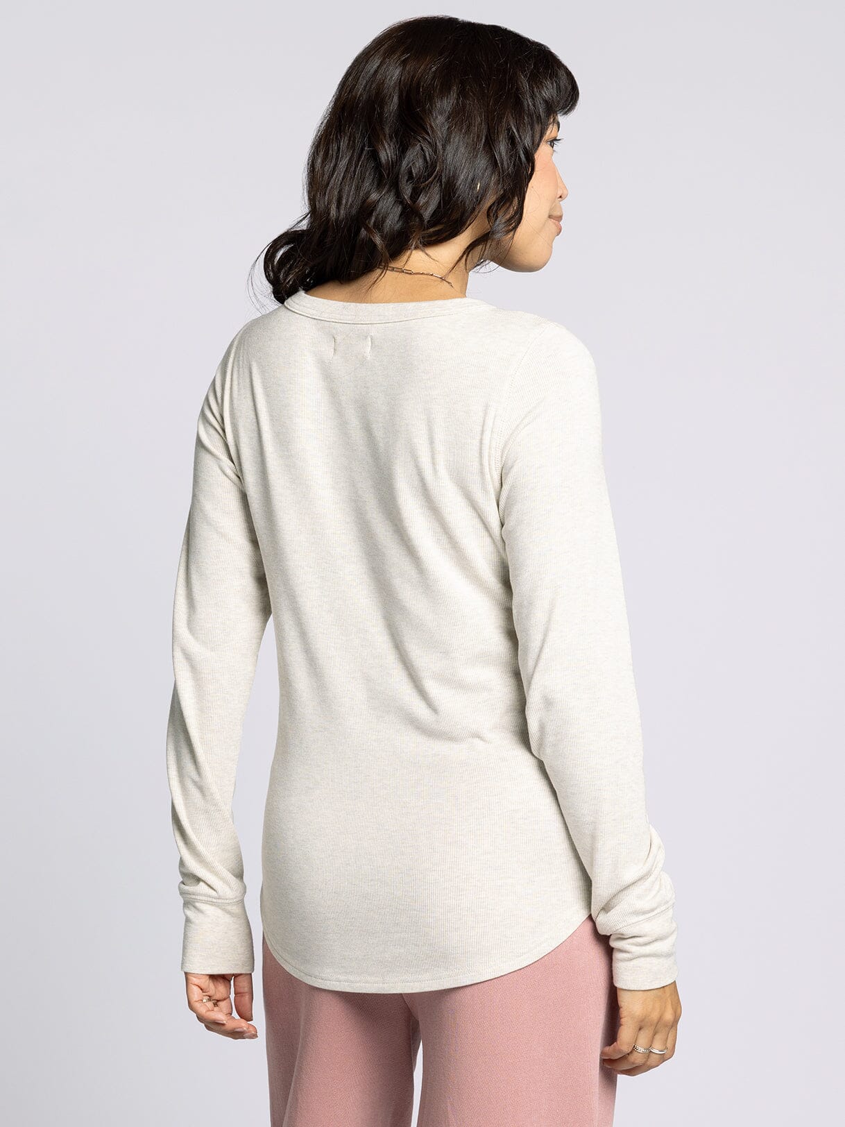 The Stacy Ribbed Top Sand Heather