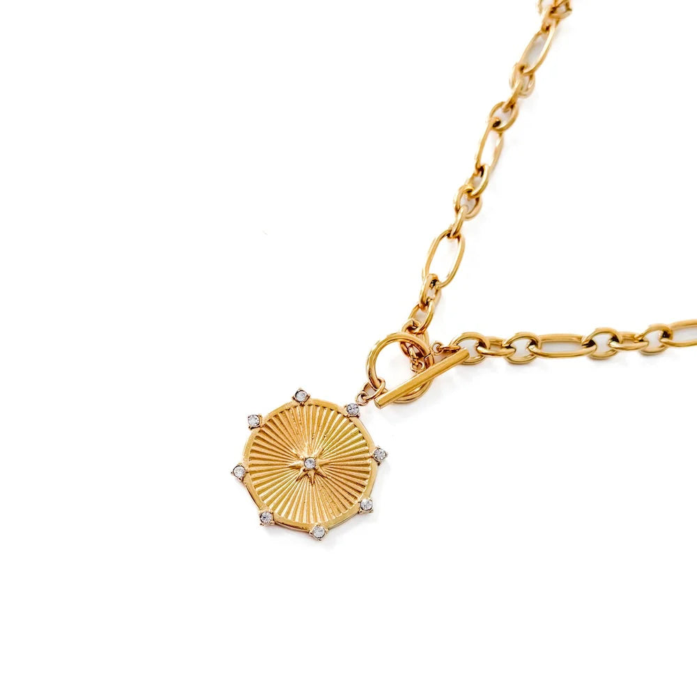 Sunburst Diamond Chain Waterproof Necklace