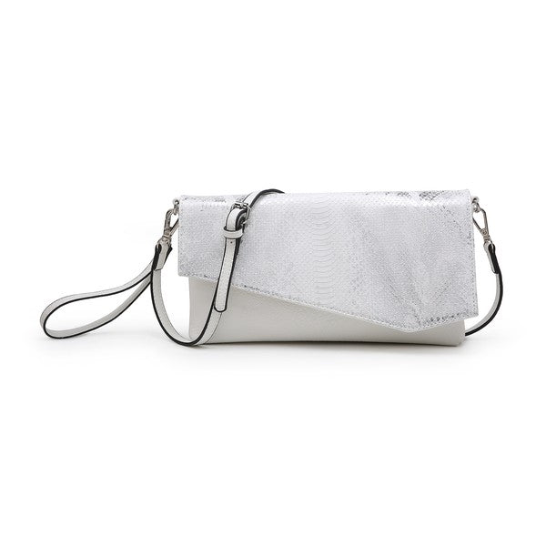 The Jolie Clutch Metallic White