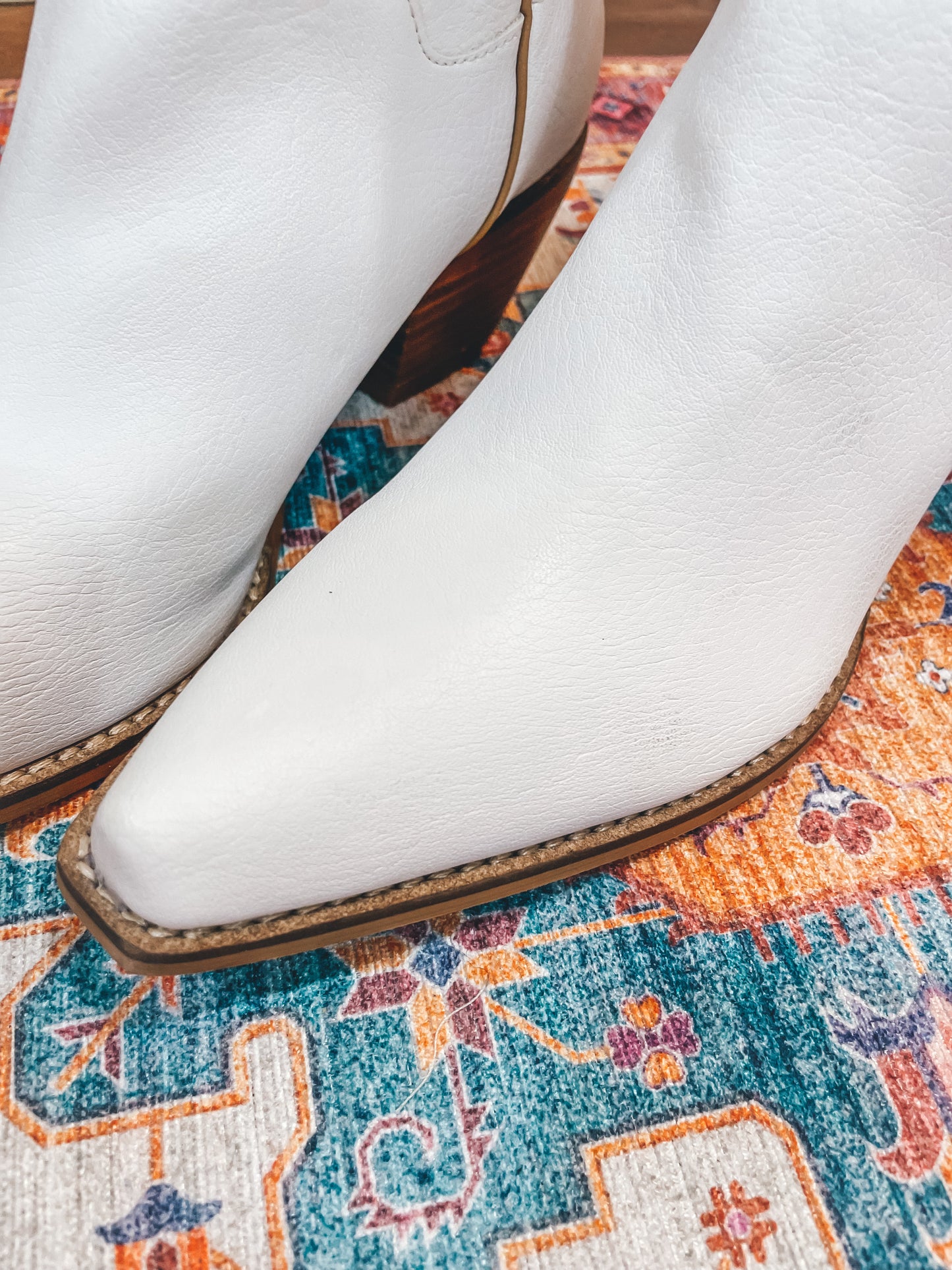 The Lainey Stud Detail Western Boots White