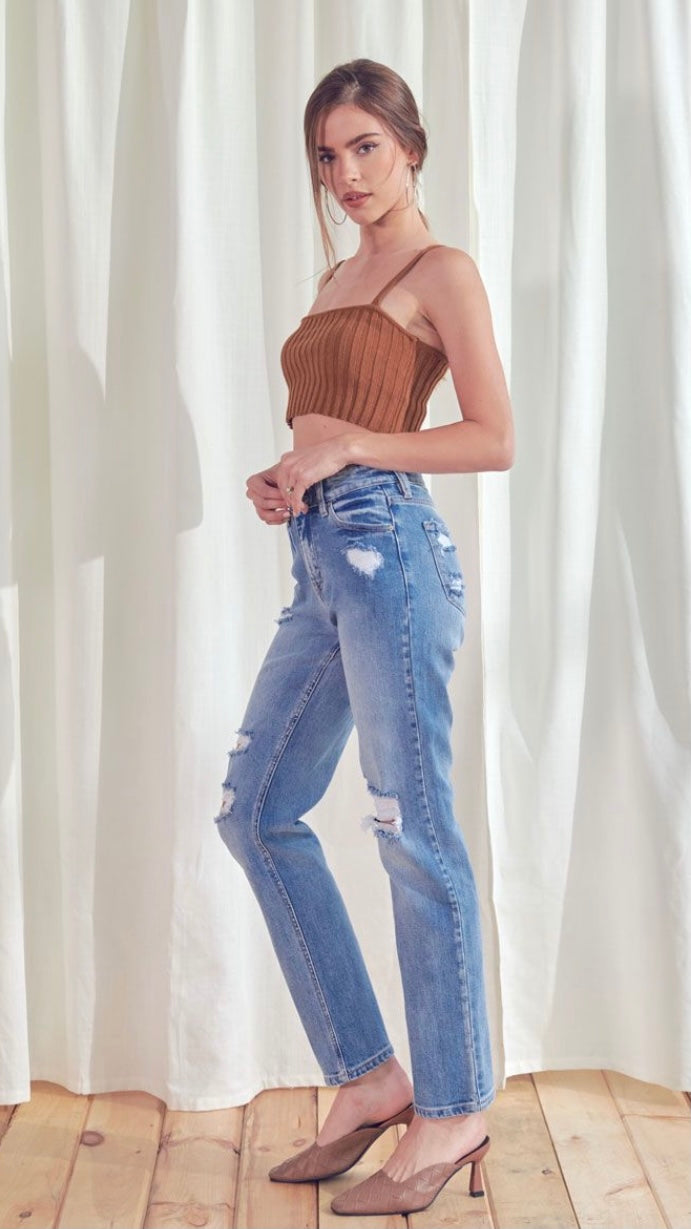 The Sophie High Rise Straight Jeans 3/25