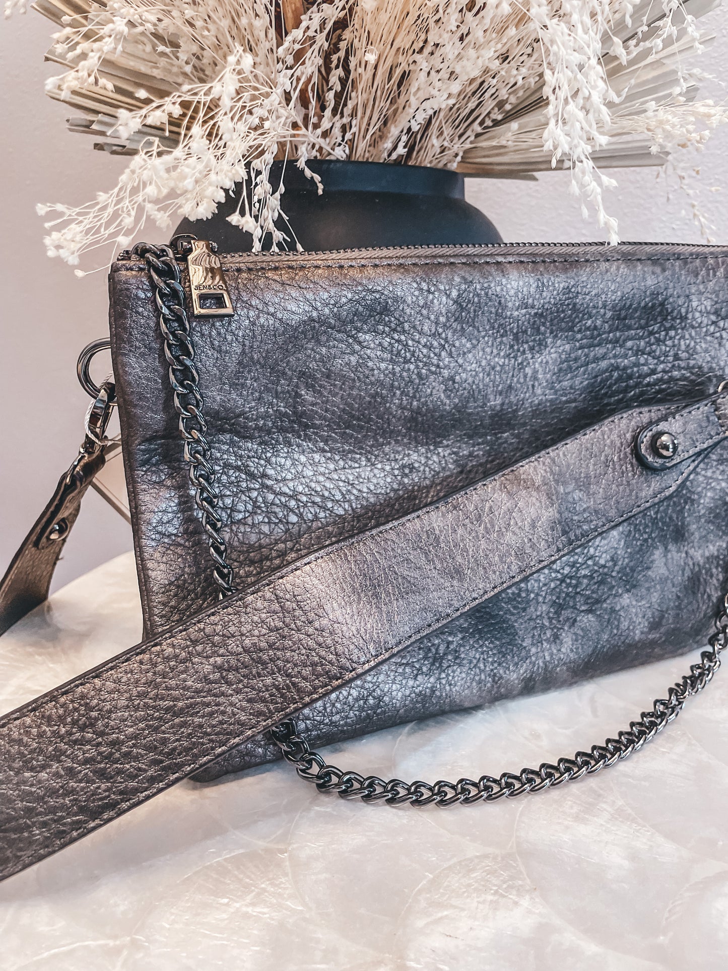 The Izzy Chain Strap Crossbody Gunmetal