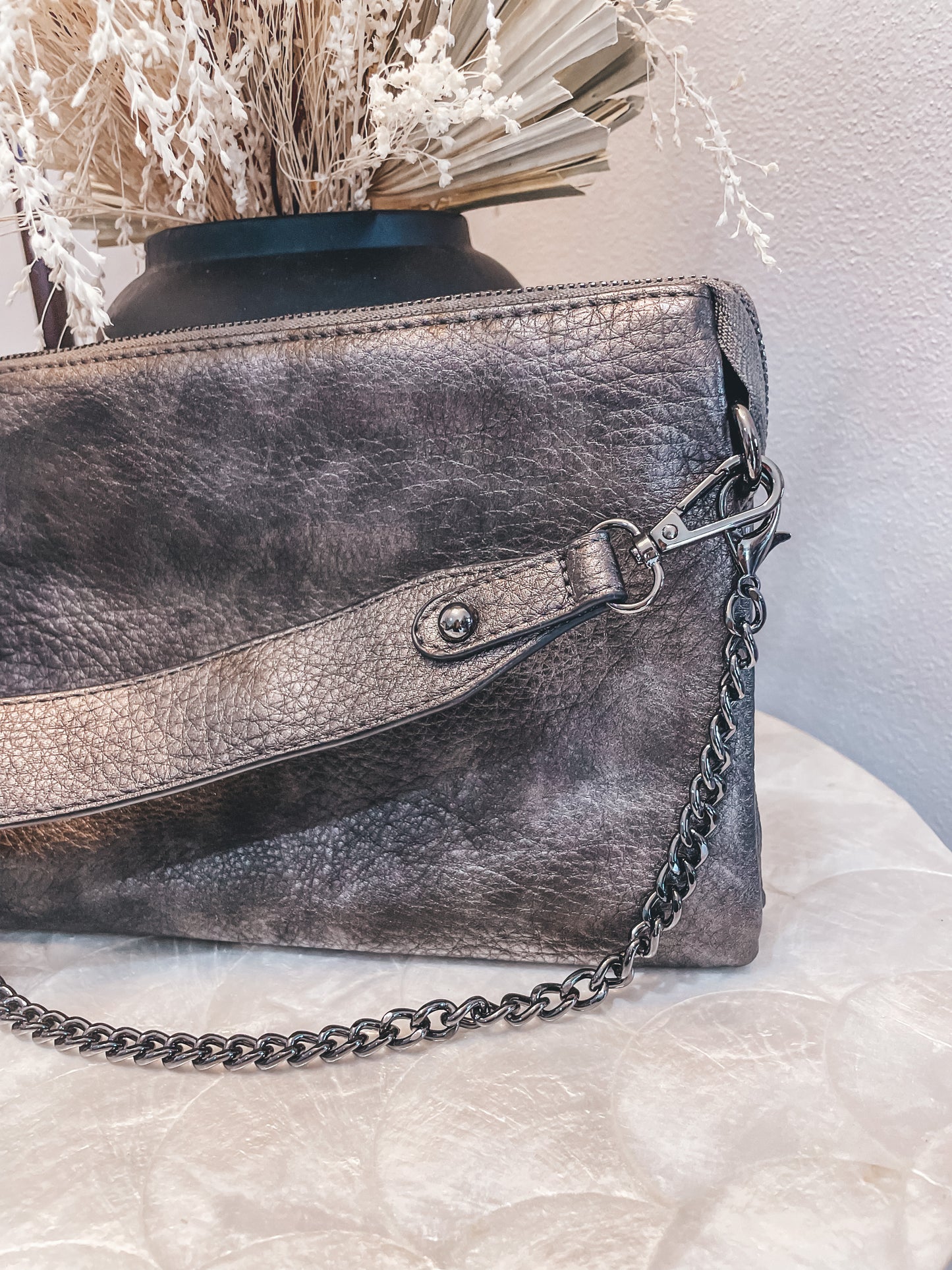 The Izzy Chain Strap Crossbody Gunmetal