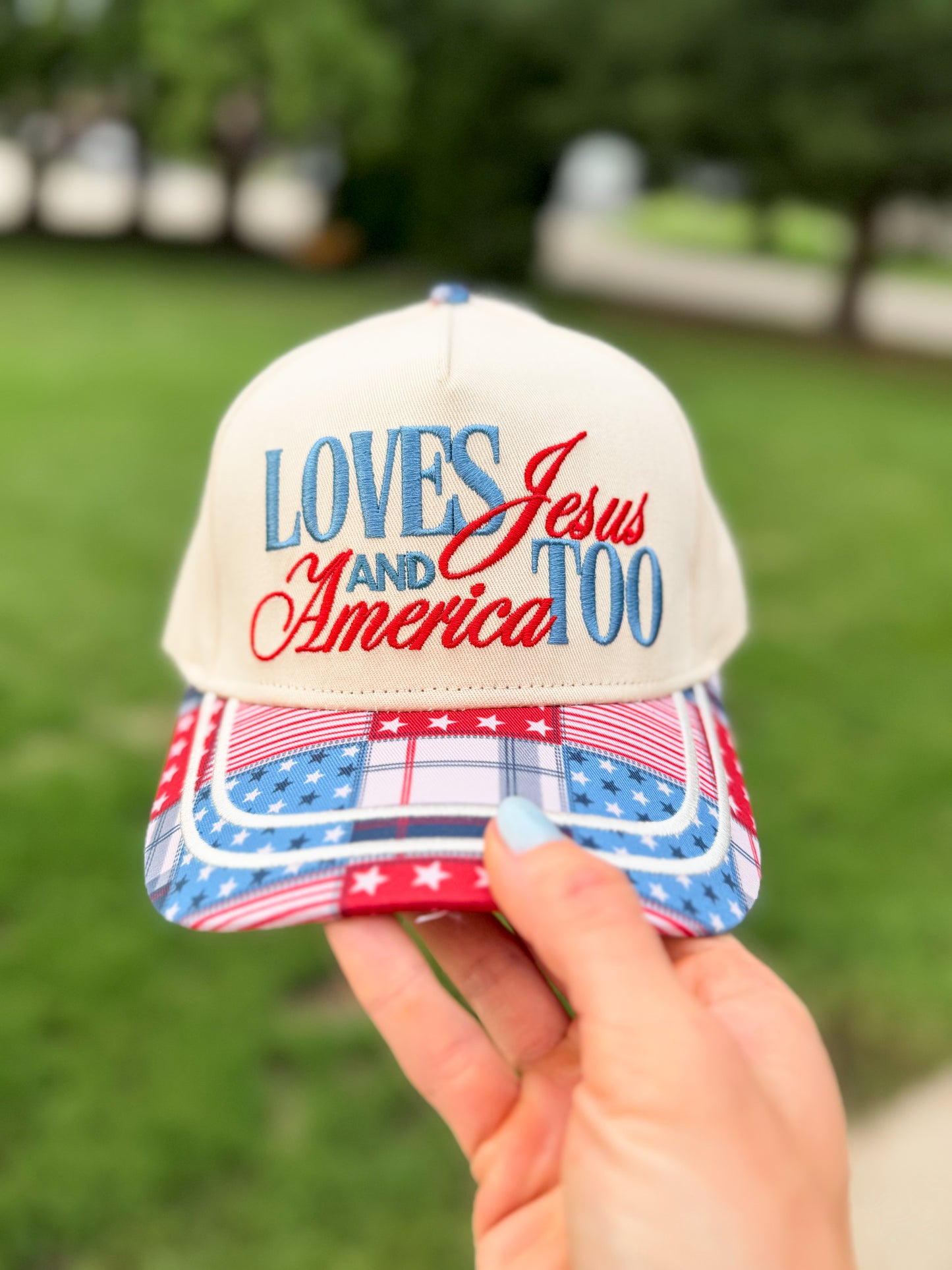 Loves Jesus And America Too Vintage Hat