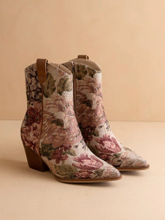 The Karina Floral Tapestry Boots