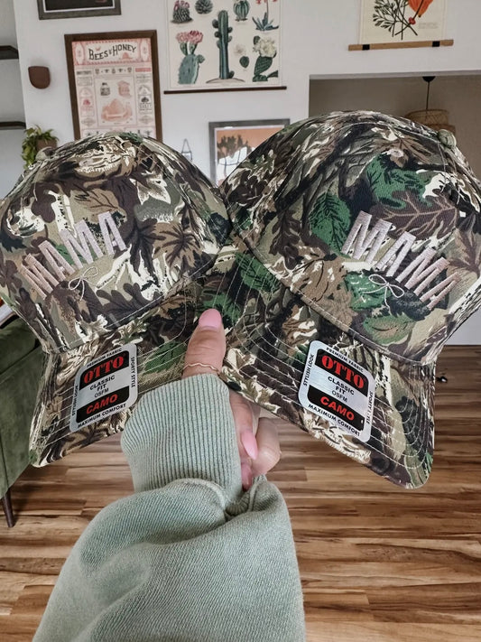 Mama Bow Camo Embroidered Hat