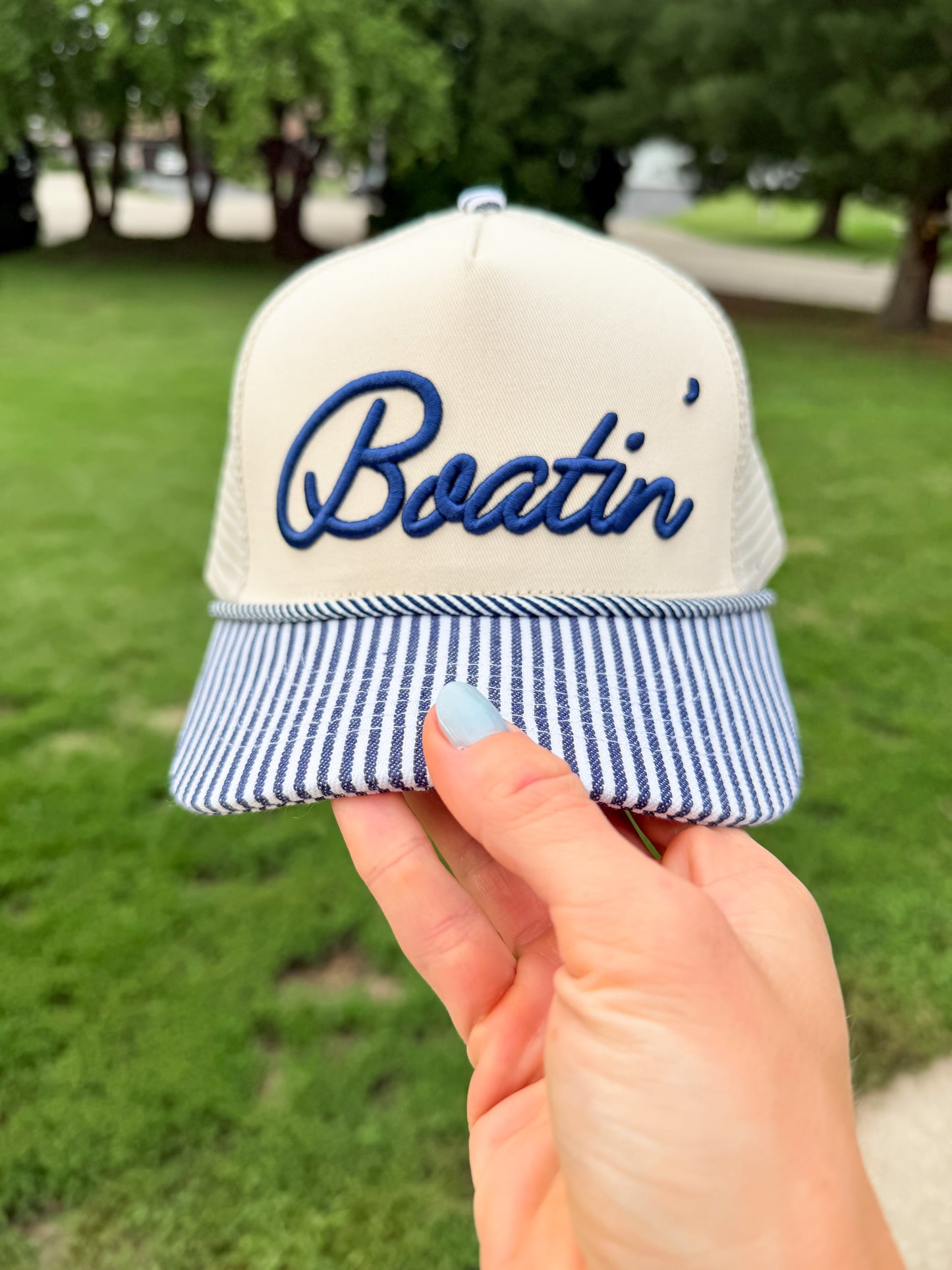 Boatin’ Nautical Stripe Vintage Hat