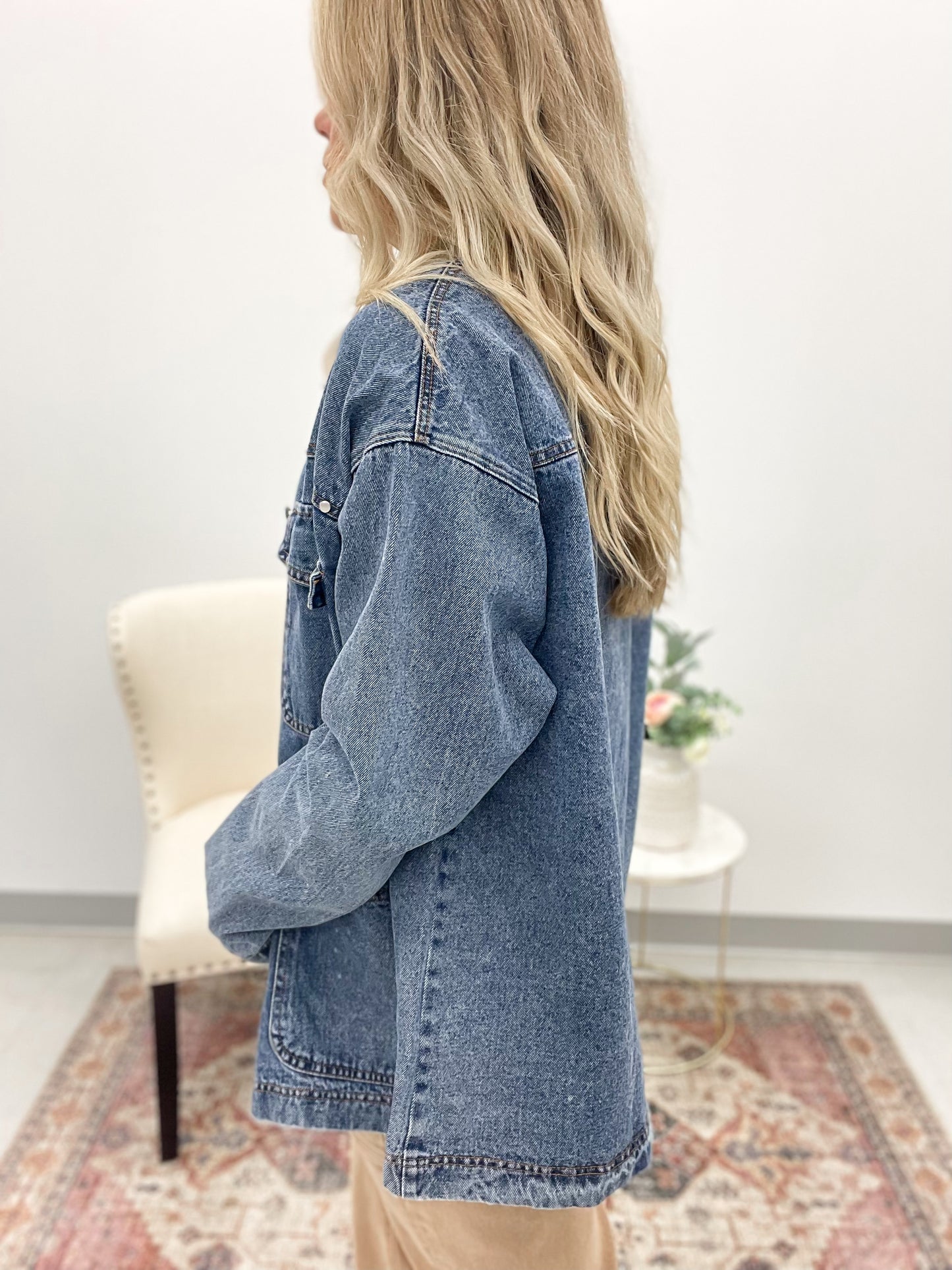Saddle Up Stud Detail Denim Barn Jacket