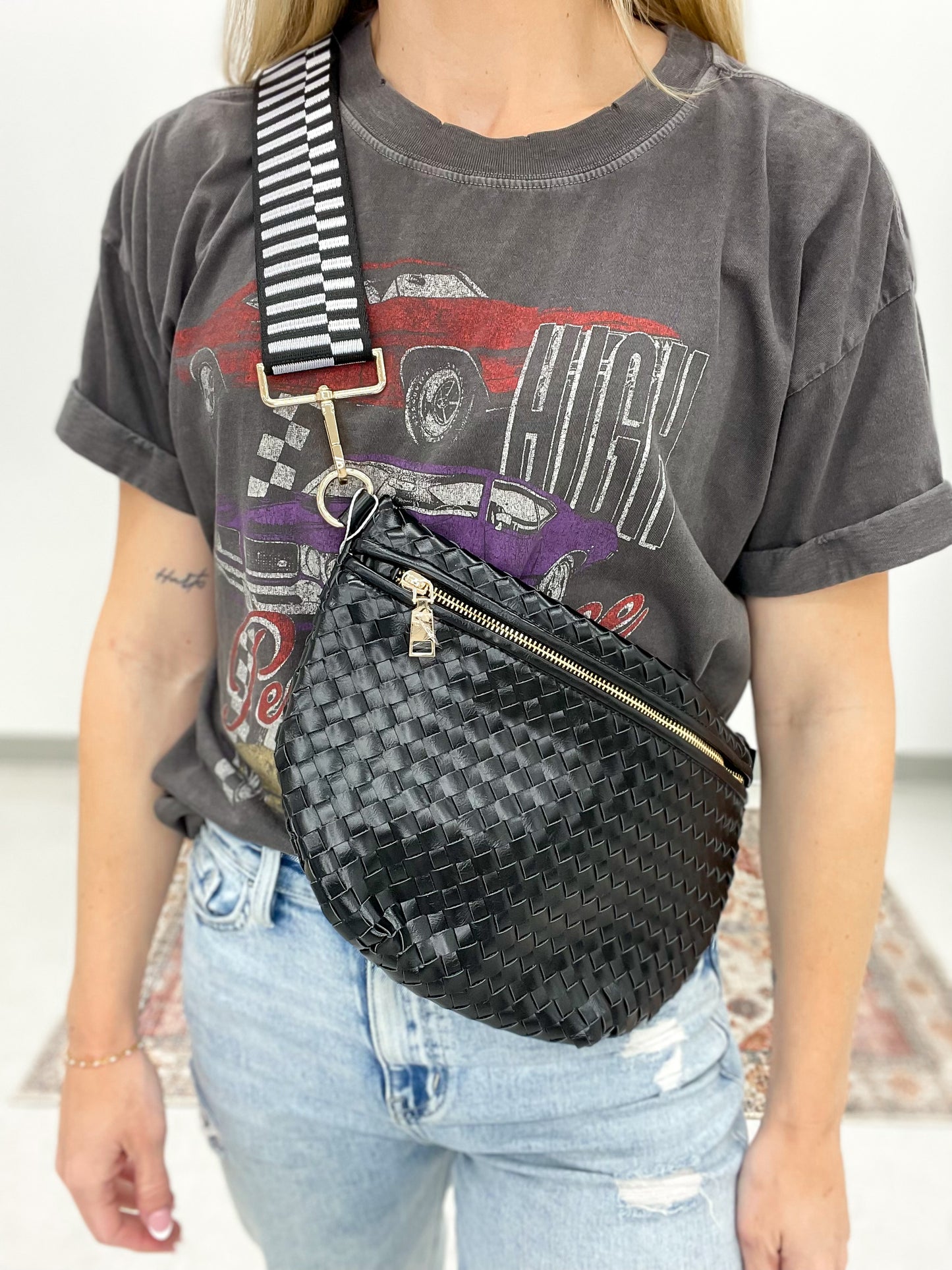 The Westlyn Woven Bum Bag Black