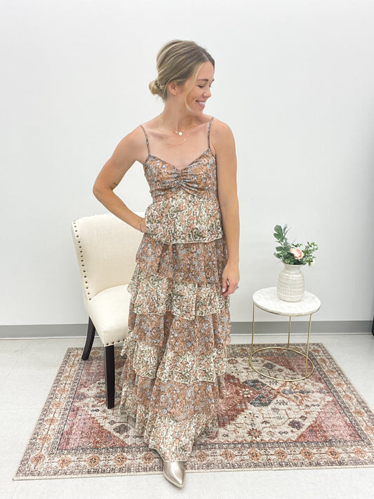 It’s Her Story Floral Tiered Maxi Dress