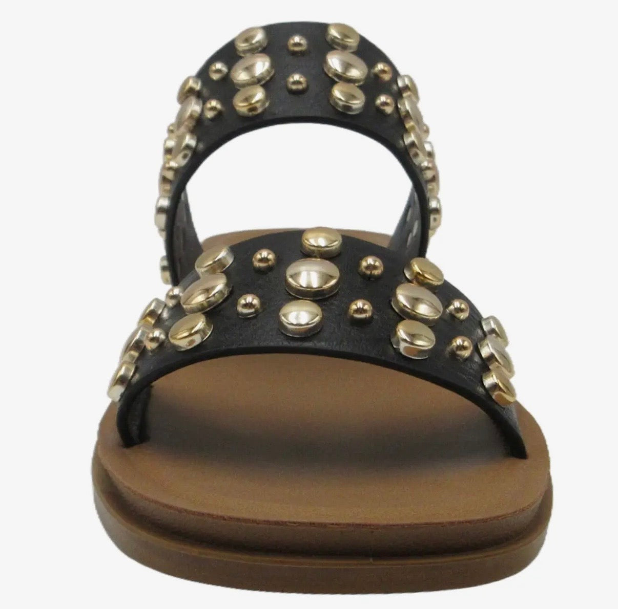 Pierre Dumas Caliso Black Slide Sandals