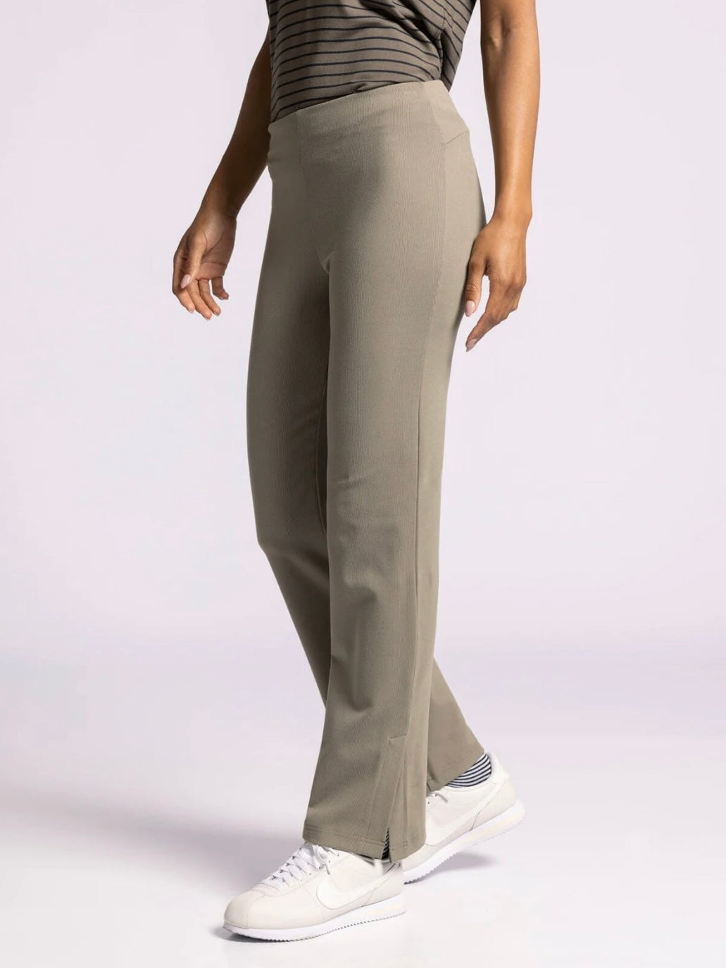 The Izzy Pants Olive Rib