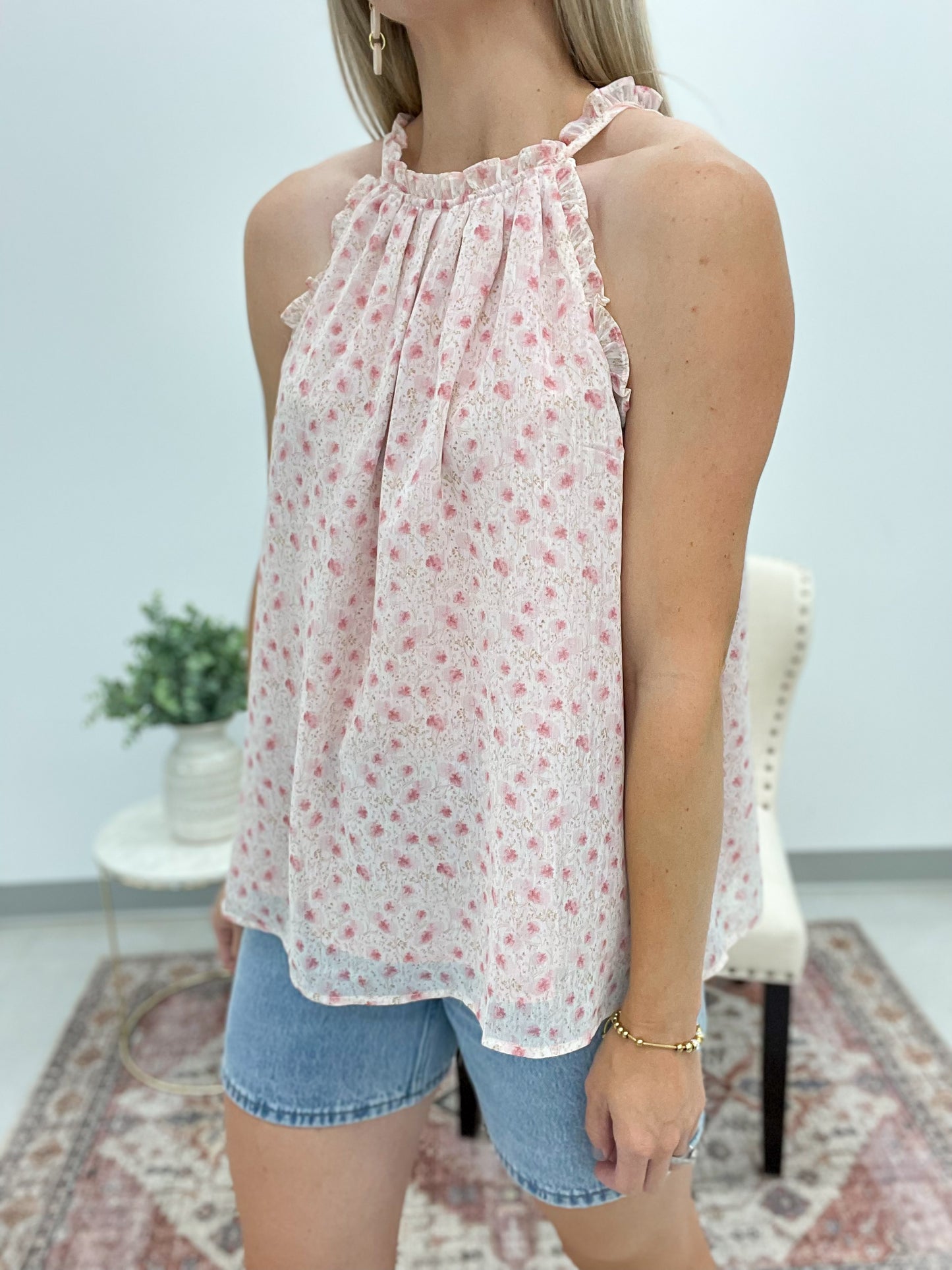 The Life Floral Print Tank Pink Small & Large