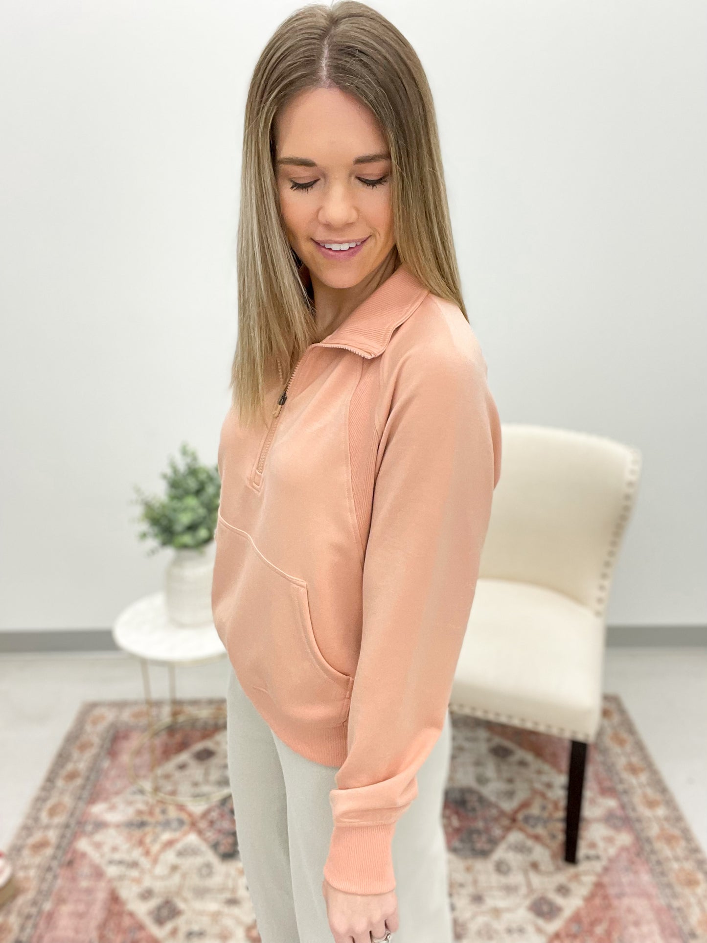 The Angie Pullover Soft Peach