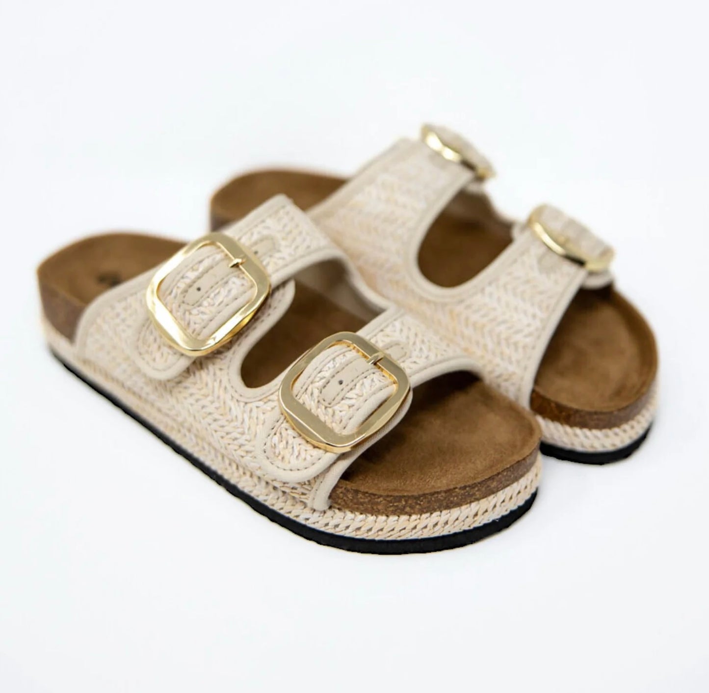 Outwoods Joan Buckle Sandals Natural