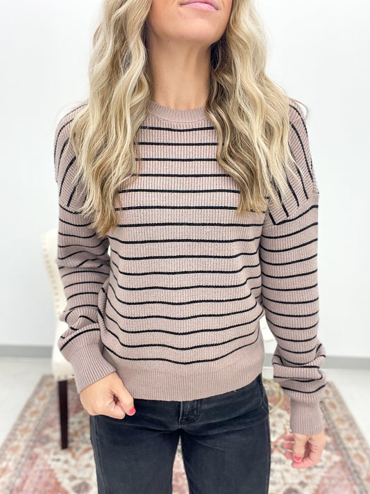 The Ely Sweater Taupe Black