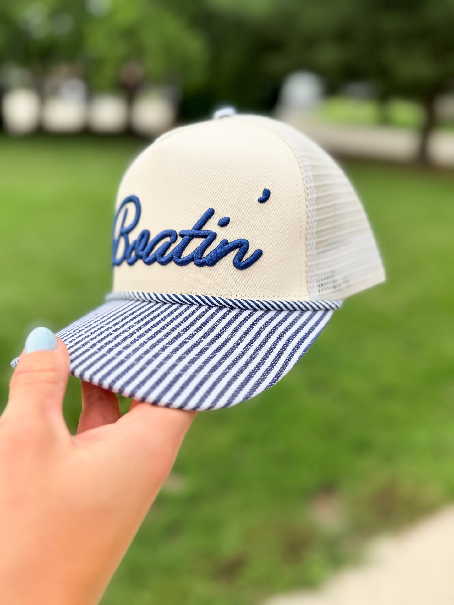 Boatin’ Nautical Stripe Vintage Hat