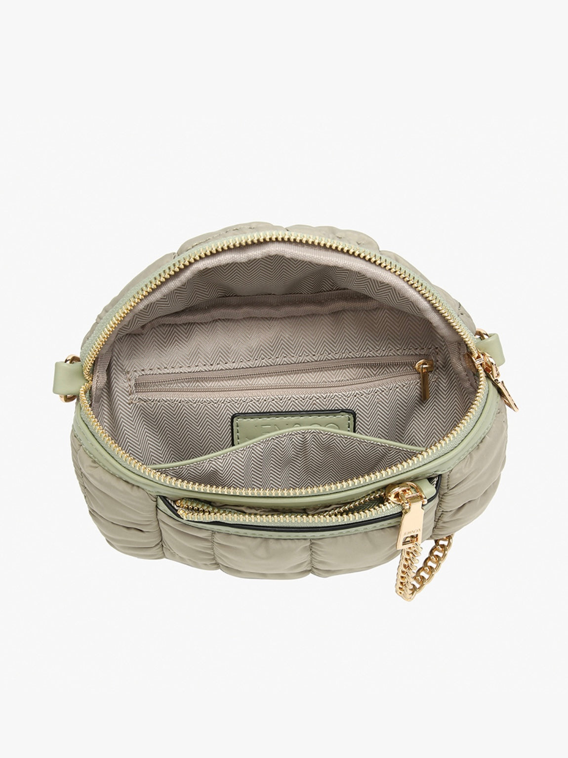 The Mabel Quilted Nylon Belt Bag Sage