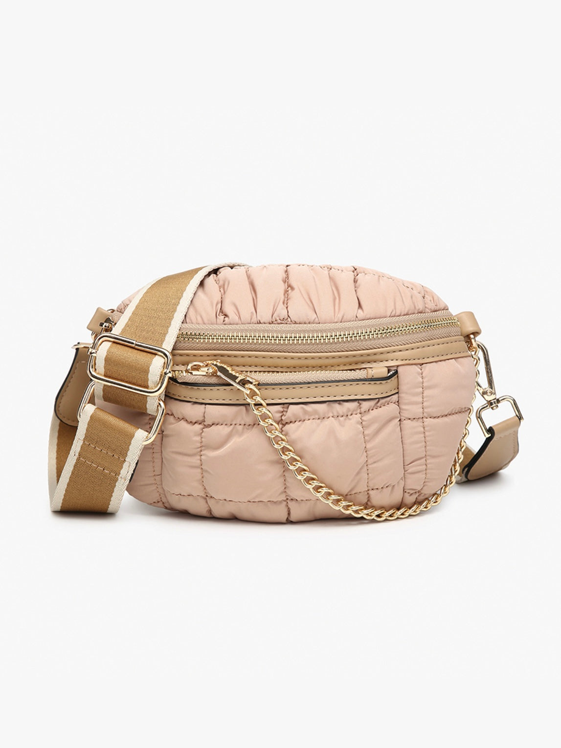 The Mabel Quilted Nylon Belt Bag Taupe