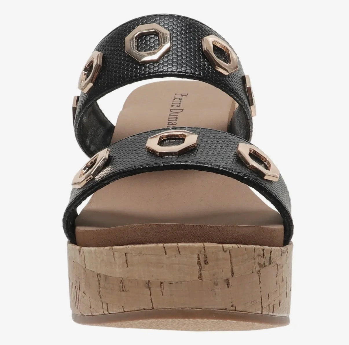 Pierre Dumas Mood Black Wedge Sandals