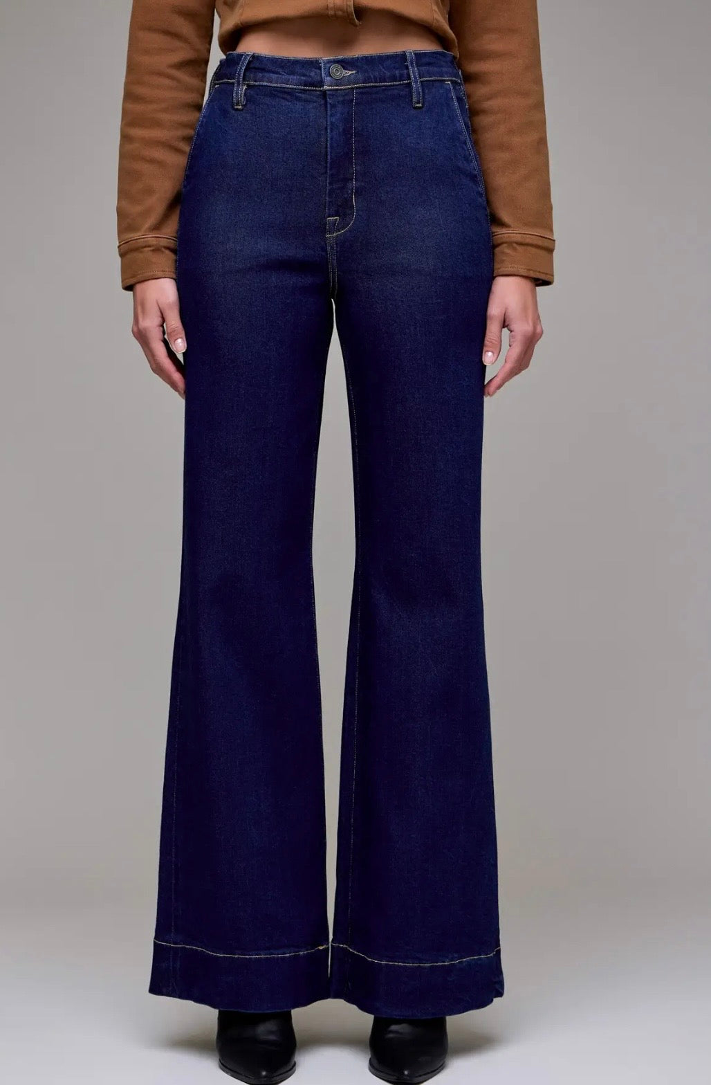 Hidden Happi High Rise Comfort Flare Dark Wash Denim