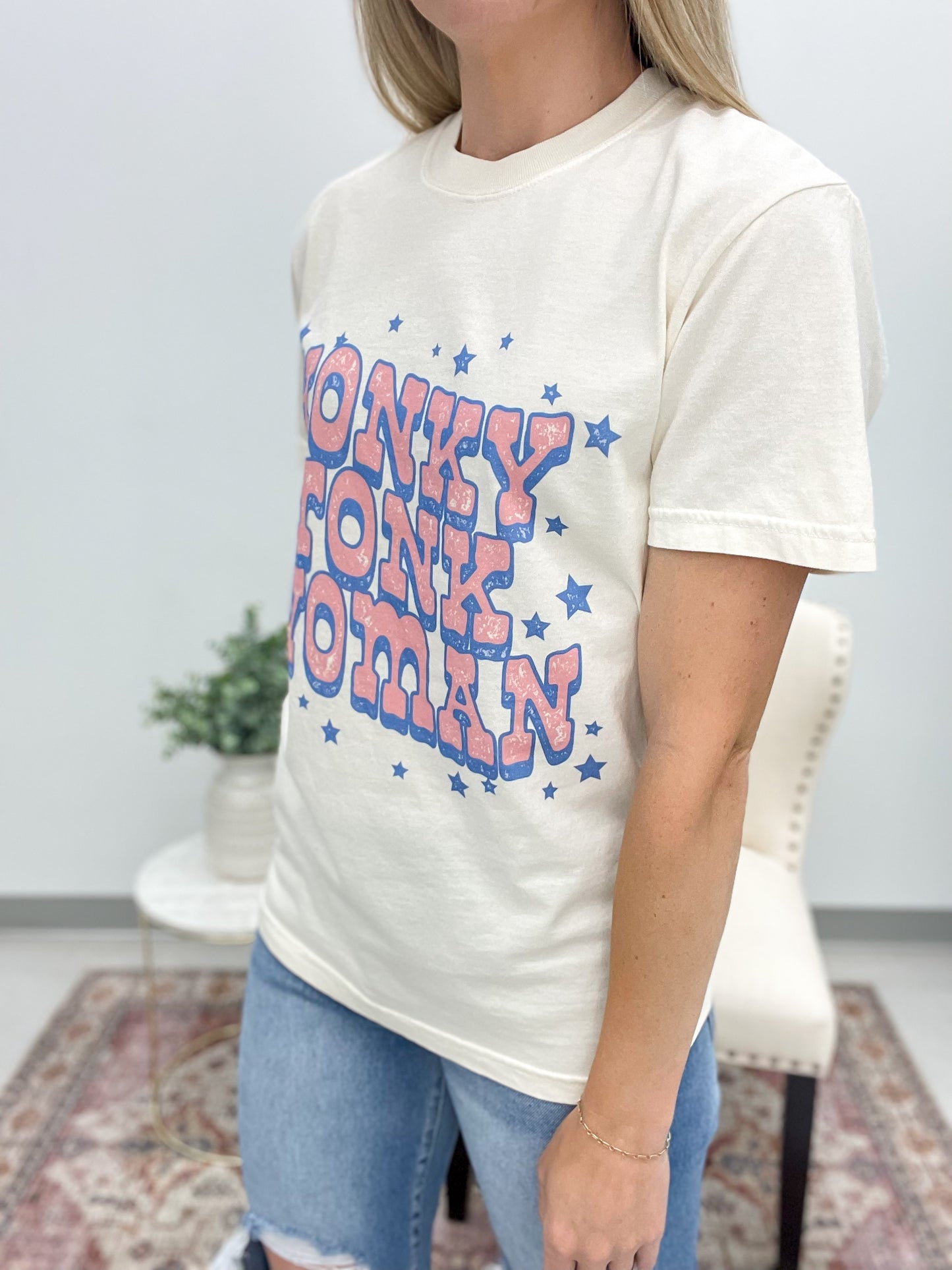 Honky Tonk Woman Comfort Colors Tee Ivory