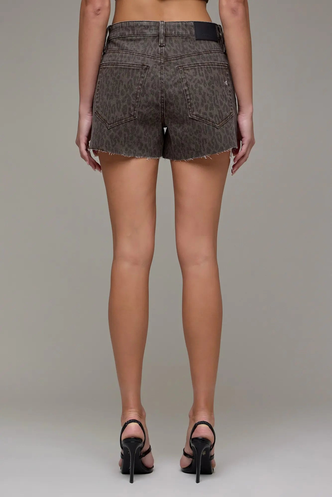 Hidden Logan Brown Cheetah Denim Shorts