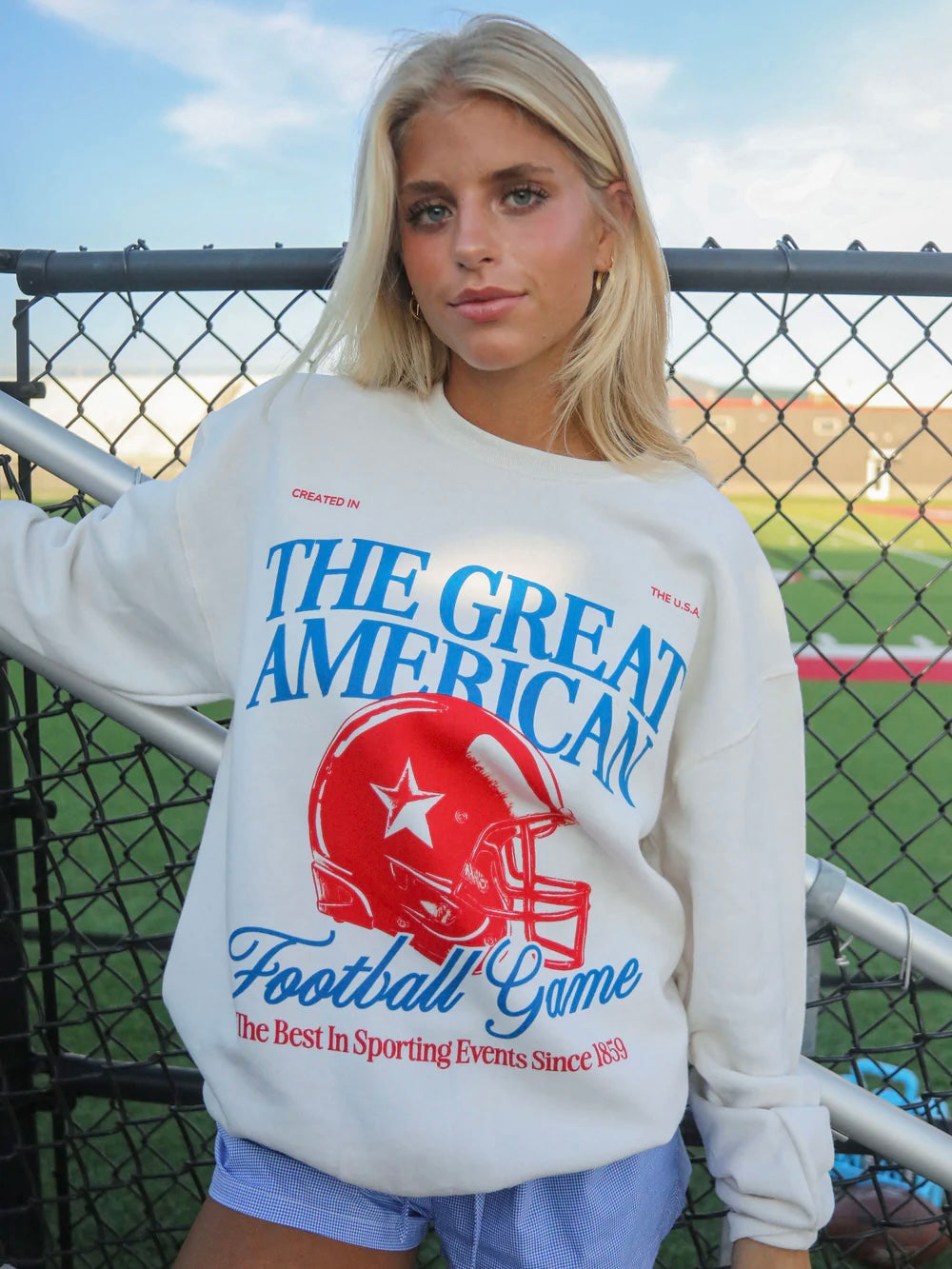 The Great American Football Game Crewneck Sweatshirt Cream