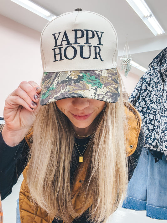 Yappy Hour Two Tone Baseball Cap Camouflage Brim