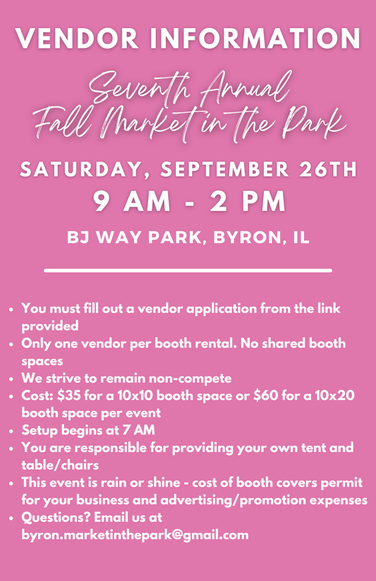 2026 Fall Market in the Park Booth Reservation