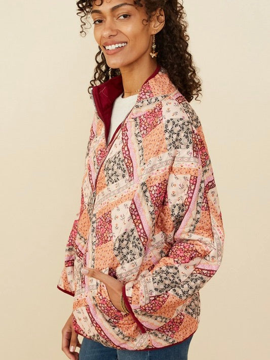 To Perfection Patch Print Quilted Jacket S-3X