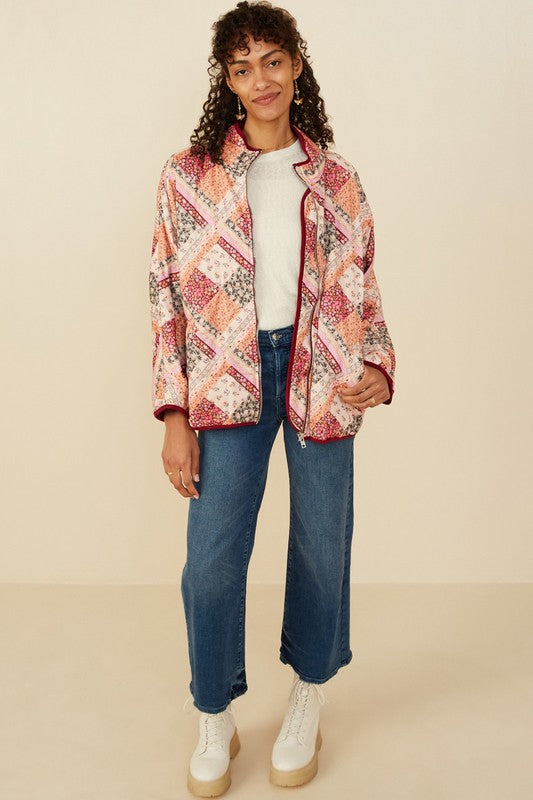 To Perfection Patch Print Quilted Jacket S-3X