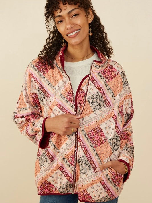 To Perfection Patch Print Quilted Jacket S-3X