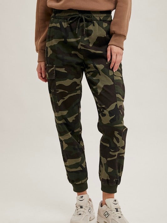 Out Back Camouflage Cargo Joggers Olive