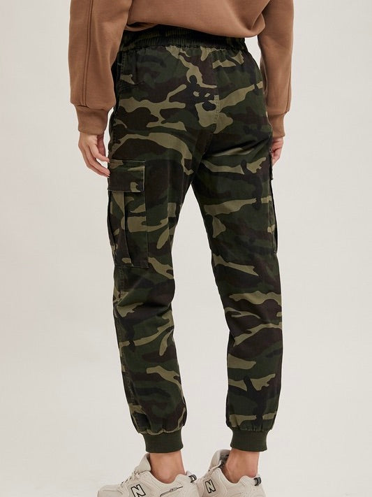 Out Back Camouflage Cargo Joggers Olive