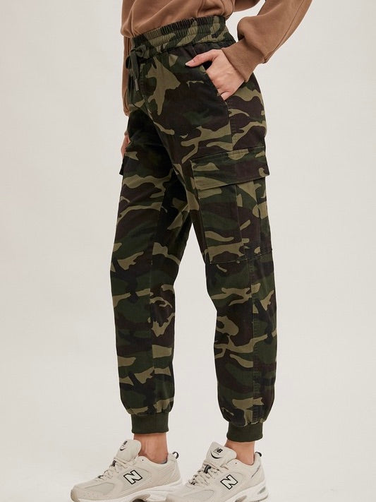 Out Back Camouflage Cargo Joggers Olive